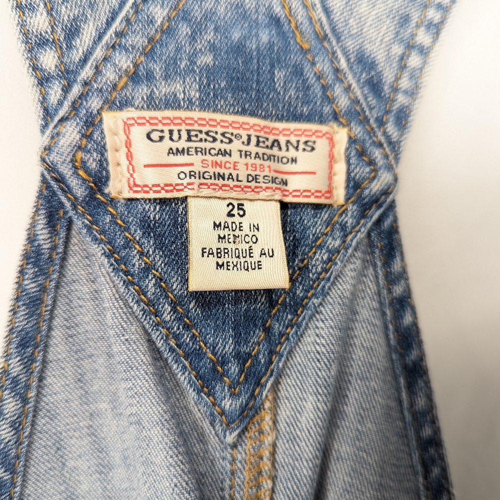Guess Denim Overalls Acid Wash Skinny Leg Size 25 - Picture 4 of 10